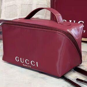 Gucci Beauty Burgundy Cosmetic Bag